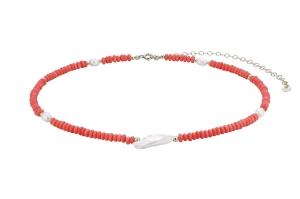 Naszyjnik Peach Coral Silver