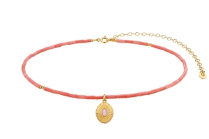 Maroon Gold Necklace