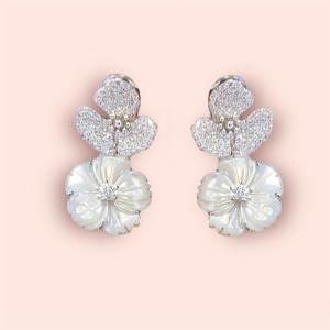 Floral Silver Earrings