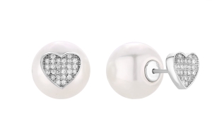 Kolczyki Pearls with Hearts