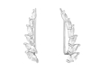 Kolczyki ear climbers ear cuff nausznice srebrne