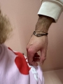 Bransoletka na czarnym sznurku z podwójną zawieszką
