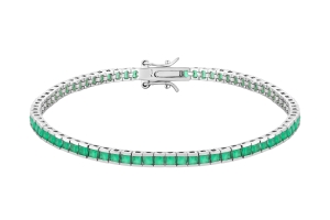 Bransoletka Tennis Grass Silver 