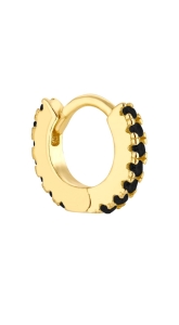 Kolczyk Helix Black Hoop Gold