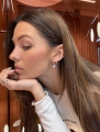 Kolczyk kółeczko wiszący z czarną cyrkonią