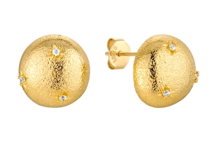 Kolczyki Brandy półkule satynowe Gold