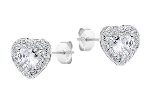 Kolczyki z sercami z cyrkoniami