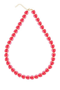 Heartful Gold Necklace with a ceramic hearts