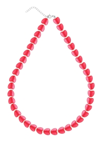Heartful Silver Necklace with a ceramic hearts