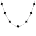 Naszyjnik Clover Black Silver