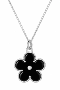 Naszyjnik Kwiatuszek Wildflower Coal Silver