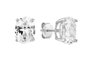 Kolczyki owalne Medium z cyrkonią Chic Silver