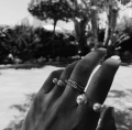 Pierścionek Classic Double Pearls Silver