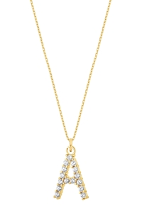 Naszyjnik A Sparkle Letter Gold 