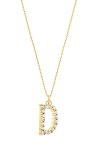 Naszyjnik D Sparkle Letter Gold 