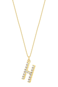 Naszyjnik H Sparkle Letter Gold 