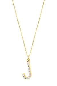 Naszyjnik J Sparkle Letter Gold