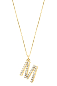 Naszyjnik M Sparkle Letter Gold 