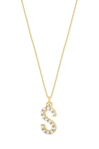 Naszyjnik S Sparkle Letter Gold