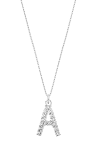 Naszyjnik A Sparkle Letter Silver 