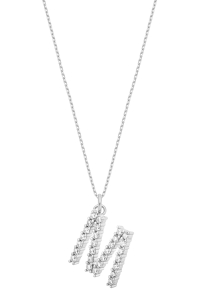 Naszyjnik M Sparkle Letter Silver