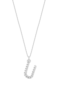 Naszyjnik U Sparkle Letter Silver