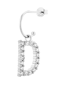 Kolczyk D Vanilla Letter Silver 