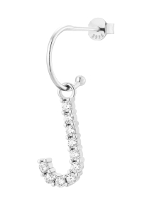 Kolczyk J Vanilla Letter Silver