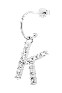 Kolczyk K Vanilla Letter Silver