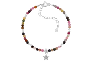 Cluster Tourmaline Silver Bracelet