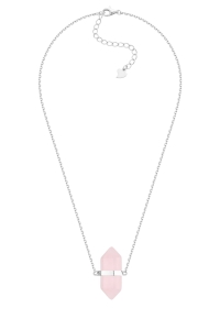 Naszyjnik Vanity Mini Kwarc Różowy Silver