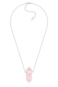 Naszyjnik Vanity Long Kwarc Różowy Silver