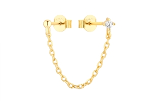 Kolczyk Dot With Ball Gold