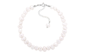 Bransoletka Anklet Pearls Silver
