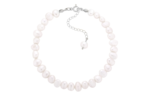 Bransoletka Anklet Pearls Silver